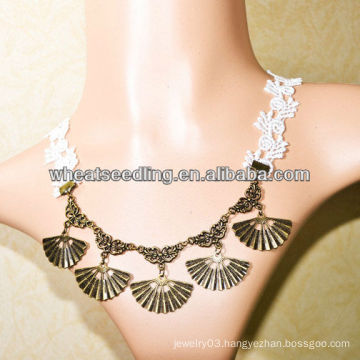 fanshaped copper costume necklace LS-64